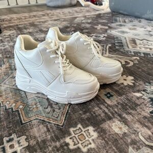 Platform/Wedge White Boots